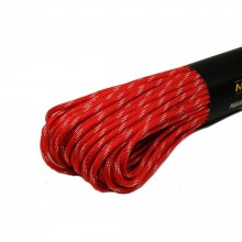 Mg Ropes Polyester Paracord İp 4 mm Kırmızı Beyaz Desen 30 Metre